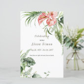 熱帯緑離れのAnthurium葬儀プログラム (スタンド正面)