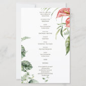 熱帯緑離れのAnthurium葬儀プログラム (裏面)