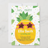 熱帯編集可能サマーパーティーカード 招待状 (正面)