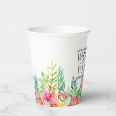 熱帯縁ど花紙カップ結婚のテンプレート 紙コップ (右)