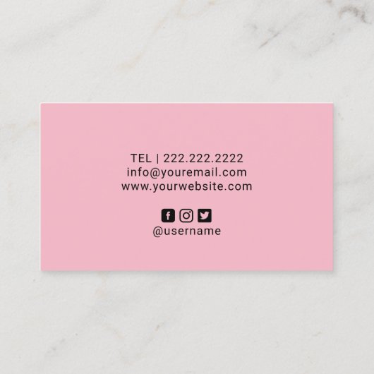 熱帯美しいサロンスパモダンメイクアップアーティスト 名刺 (裏面)