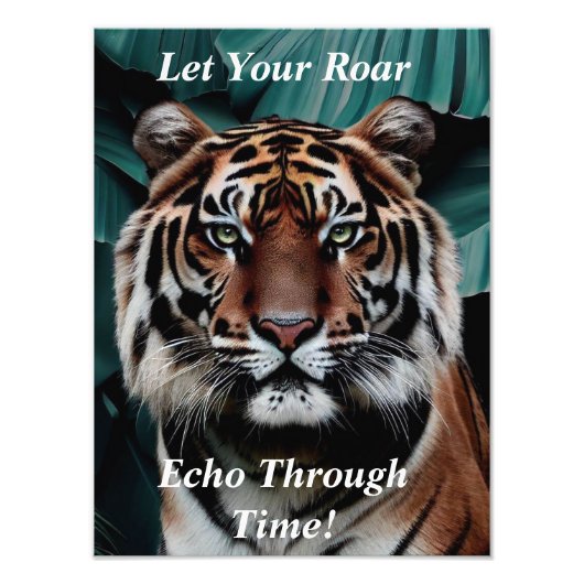 熱帯背景写真の拡大を伴うタイガー フォトプリント            (正面)