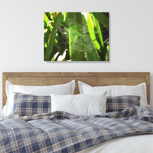 熱帯自然の葉クモの巣 キャンバスプリント (インサイチュ (寝室))