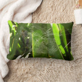 熱帯自然の葉クモの巣 ランバークッション (ブランケット)