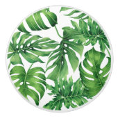 熱帯自然リーフの水色 セラミックノブ (正面)