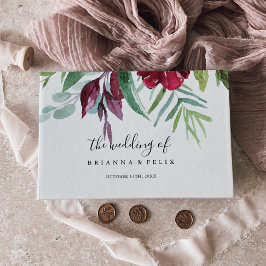 熱帯色の書道のフローラ結婚ズ ゲストブック