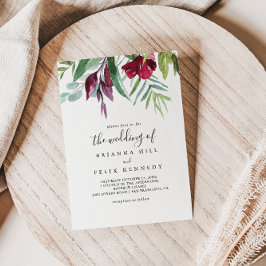 熱帯色の書道フローラ結婚の種類 招待状