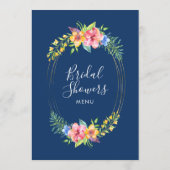 熱帯色の花の花束金ゴールド枠 メニュー (裏面)