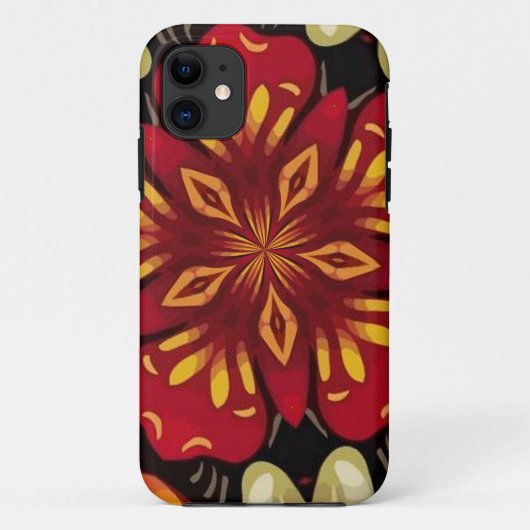 熱帯花および蝶曼荼羅 Case-Mate iPhoneケース (裏面)
