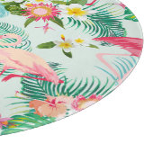 熱帯花および鳥は|あなたのイニシャルを加えます カッティングボード (角)