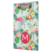 熱帯花および鳥は|あなたのイニシャルを加えます クリップボード (左)