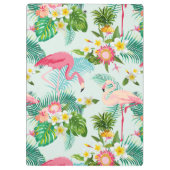 熱帯花および鳥は|あなたのイニシャルを加えます クリップボード (裏面)