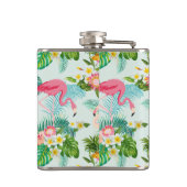 熱帯花および鳥は|あなたのイニシャルを加えます フラスク (裏面)