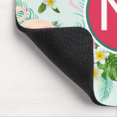 熱帯花および鳥は|あなたのイニシャルを加えます マウスパッド (コーナー)