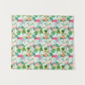 熱帯花および鳥 タペストリー (正面(横))