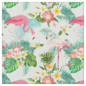 熱帯花および鳥 ファブリック (クローズアップ)