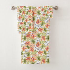 熱帯花とラインアート バスタオルセット