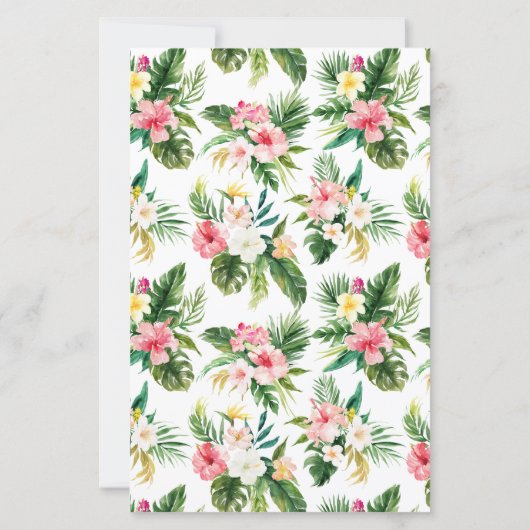 熱帯花と緑のウェディングシャワー (裏面)