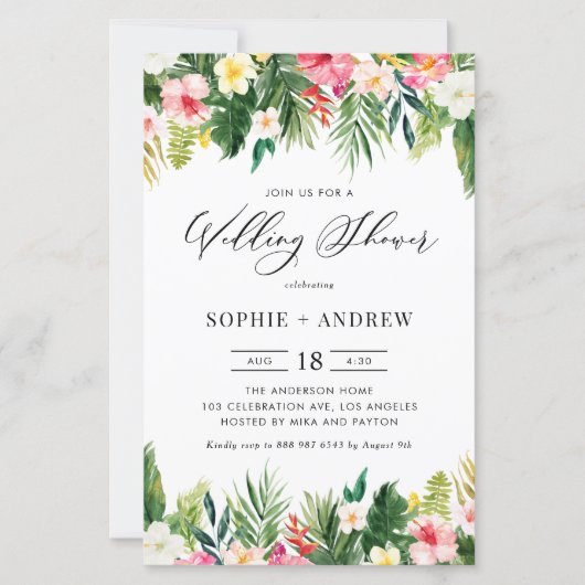 熱帯花と緑のウェディングシャワー (正面)