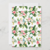 熱帯花と緑の夏のブライダルシャワー 招待状 (裏面)