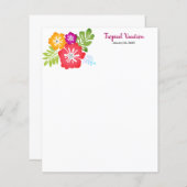 熱帯花と葉スクラップブック作り紙 (正面/裏面)