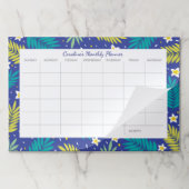 熱帯花のカスタムなデスクパッドの月例カレンダー ペーパーパッド (折り畳み)