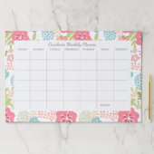 熱帯花のカスタムなデスクパッドの月例プランナー ペーパーパッド (インサイチュ)