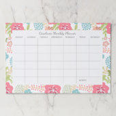 熱帯花のカスタムなデスクパッドの月例プランナー ペーパーパッド (正面)