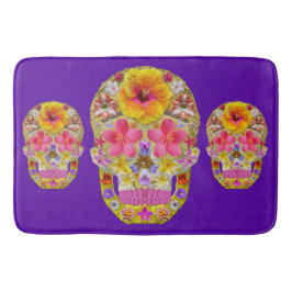 熱帯花のスカル4 - バスマット