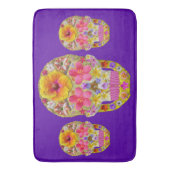 熱帯花のスカル4 - バスマット (正面縦)