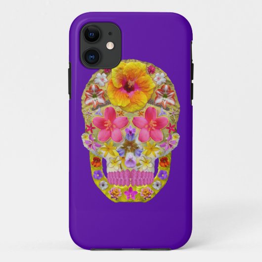 熱帯花のスカル4 - Case-Mate iPhoneケース (裏面)