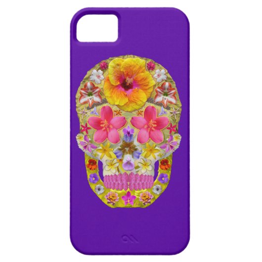 熱帯花のスカル4 - Case-Mate iPhoneケース (裏面)