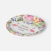 熱帯花のフラミンゴの夏によっては7つがプレート開花します ペーパープレート (アングル)