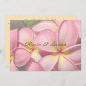 熱帯花のプルメリア結婚ズ 招待状 (正面/裏面)