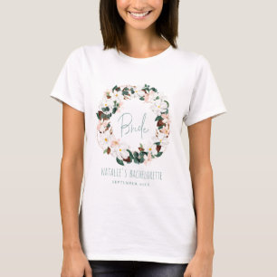 熱帯花のリースの花嫁のバチェロレッテ Tシャツ