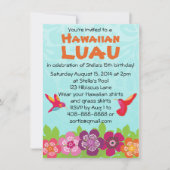 熱帯花のルアウ（ハワイ式宴会）のパーティの招待状 招待状 (正面)