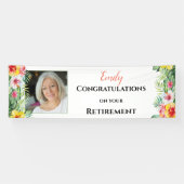 熱帯花の写真の退職の旗 横断幕 (横)