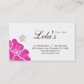 熱帯花の名刺のサロンのスパのピンクブラウン 名刺 (裏面)