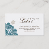 熱帯花の名刺のサロンのスパ茶色がかった鋼色 名刺 (裏面)