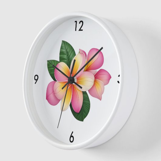 熱帯花の壁時計 壁時計 (傾斜)