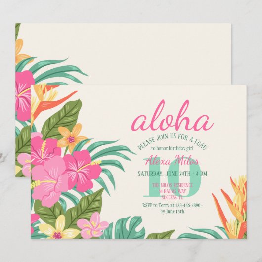 熱帯花の招待状 招待状 (正面/裏面)