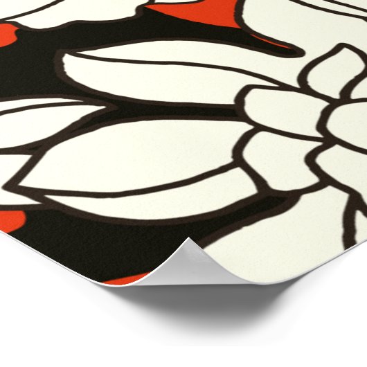 熱帯花の柄 ポスター (角)