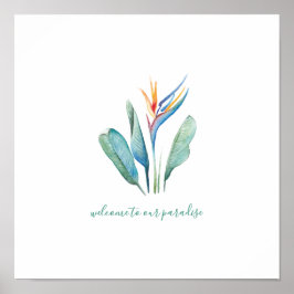 熱帯花の水彩ポスター ポスター