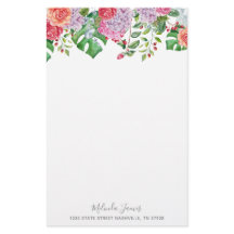 熱帯花の水彩画のパーソナライズな文房具