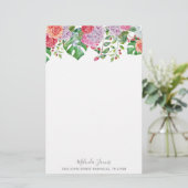 熱帯花の水彩画のパーソナライズな文房具 便箋 (スタンド正面)