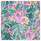 熱帯花の水彩画のプリントを感じます ファブリック (見本)