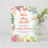 熱帯花の水彩画の上品の保存日付 セーブザデート (スタンド正面)