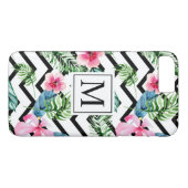 熱帯花の結婚式のモノグラム|の電話箱 Case-Mate iPhoneケース (裏面(横))