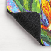 熱帯花の絵画極楽鳥 マウスパッド (コーナー)