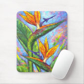 熱帯花の絵画極楽鳥 マウスパッド (マウス)